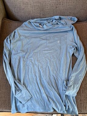 Boys Free Fly Light Blue Long-Sleeve Pocket Tee